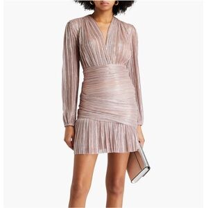 MAJE Wrap-effect lamé mini dress (Size FR 38)